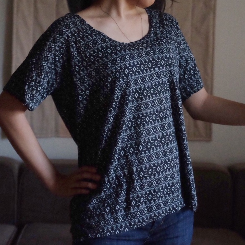 Loft Round Neck Pattern Top